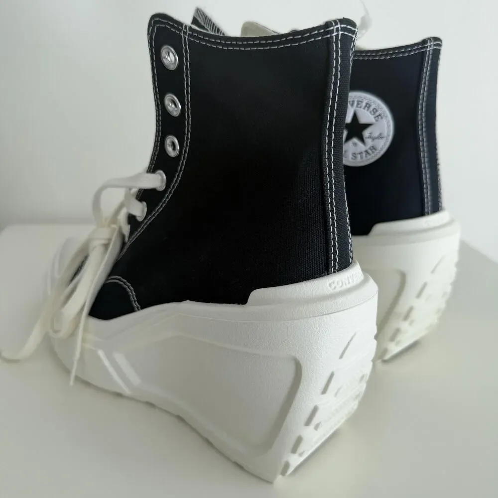 Converse Chuck 70 De Luxe Wedge Shoes Womens 8 Black Platform A06478C EU 39